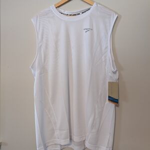 Brooks White Sleeveless Athletic Top